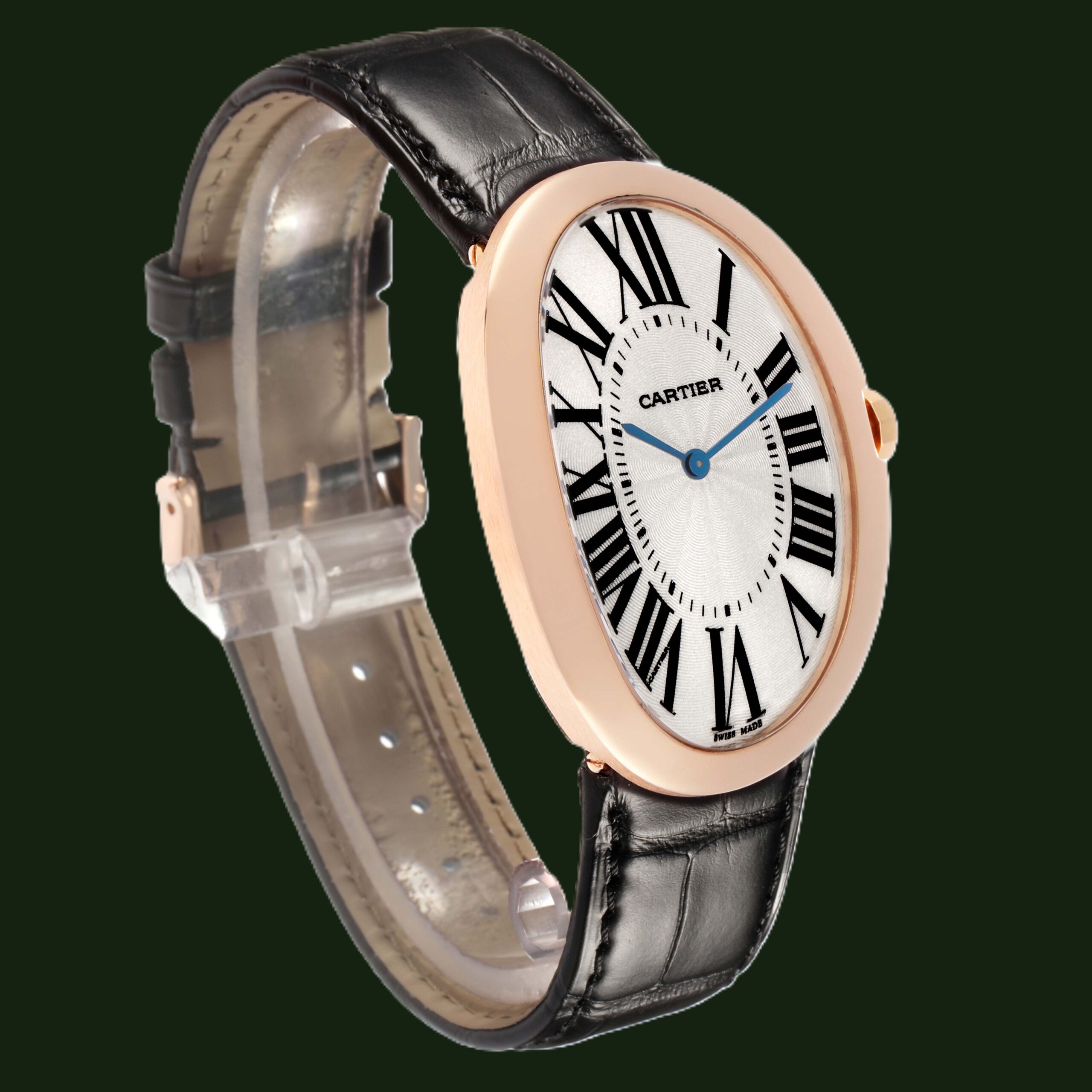 Baignoire 3033 XL 44x34mm Manual Winding 18k Rose Gold Silver Roman ...