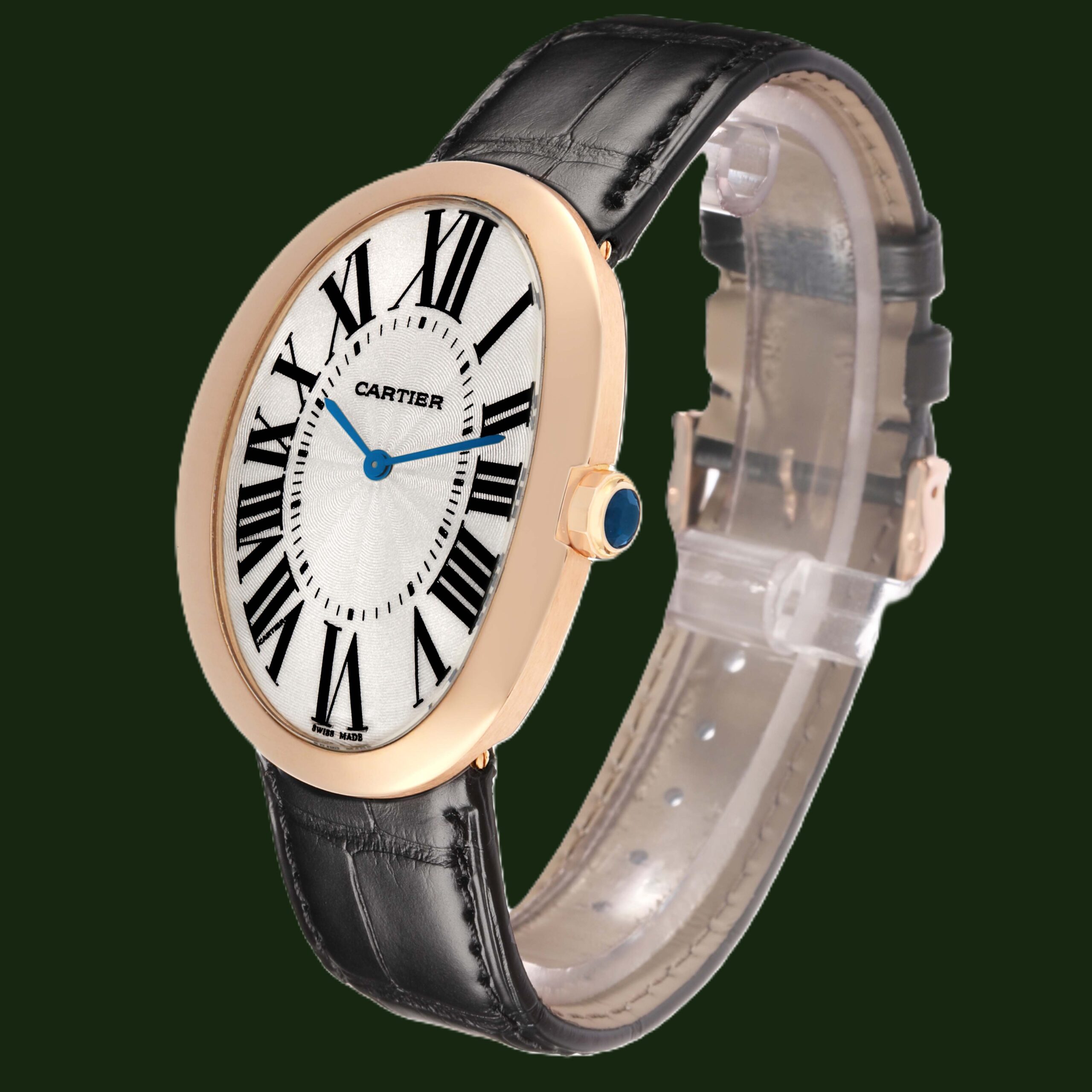 Baignoire 3033 XL 44x34mm Manual Winding 18k Rose Gold Silver Roman ...